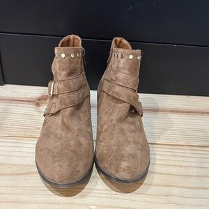 a.n.a Brown Suede Ankle Booties